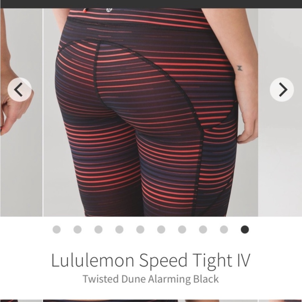 Lululemon speed tight IV ‘twisted dune alarming black’ Size 6, 28” inseam